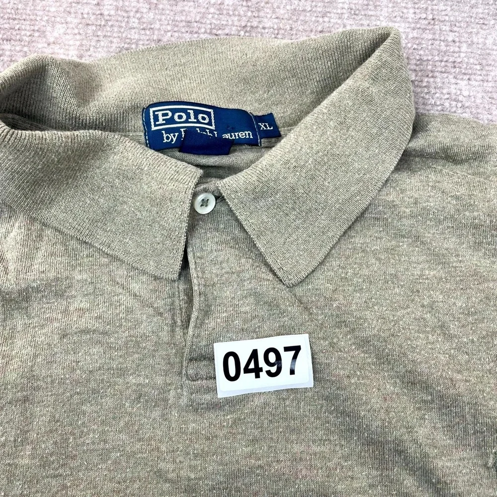Polo By Ralph Lauren Polo Shirt Mens XL Olive Performance Collared High Low Slit